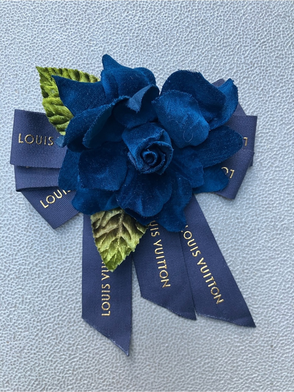 Handmade blue rose brooch